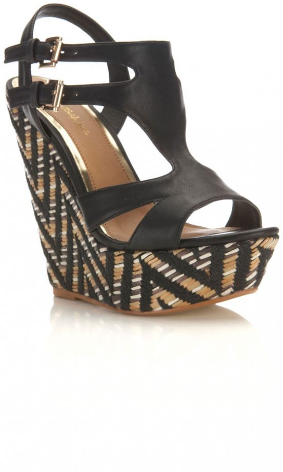 Miss Selfridge Raffia Wedge, £49