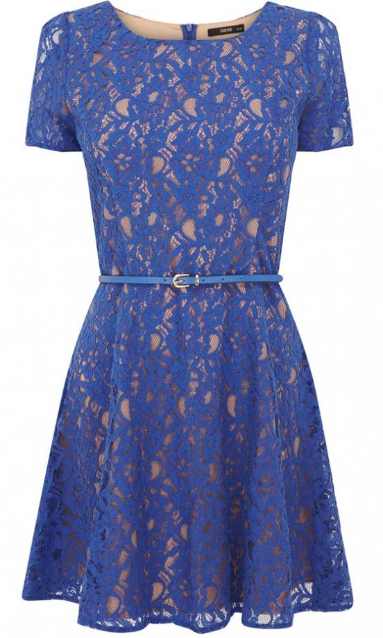 Oasis Lace Capped Sleeve Dress, £55