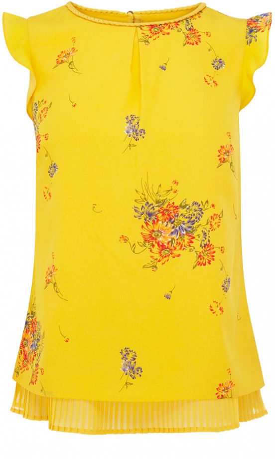 Oasis Yellow Pleat Top, £38