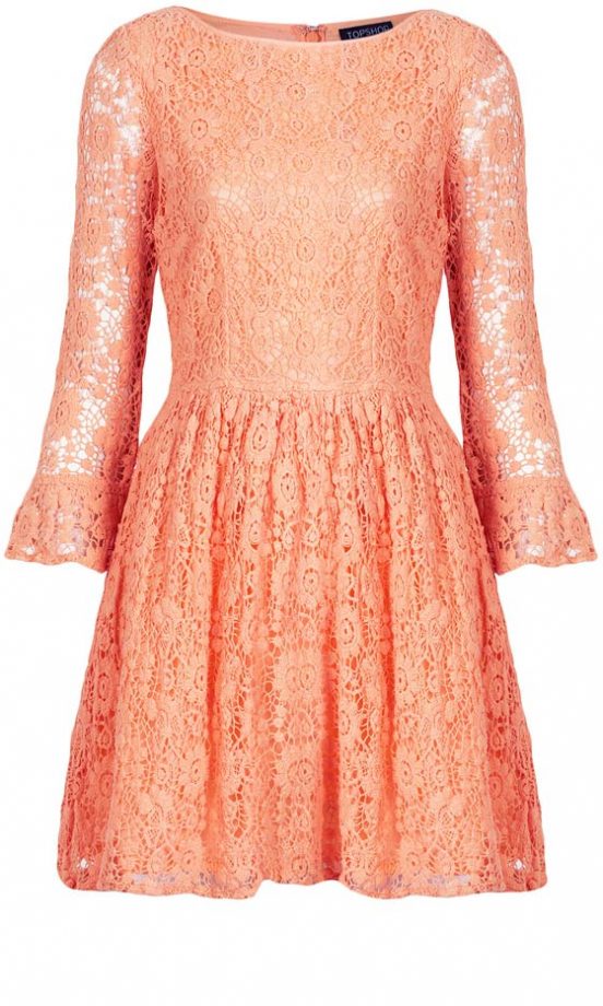 Topshop Coral Lace Dress, £48