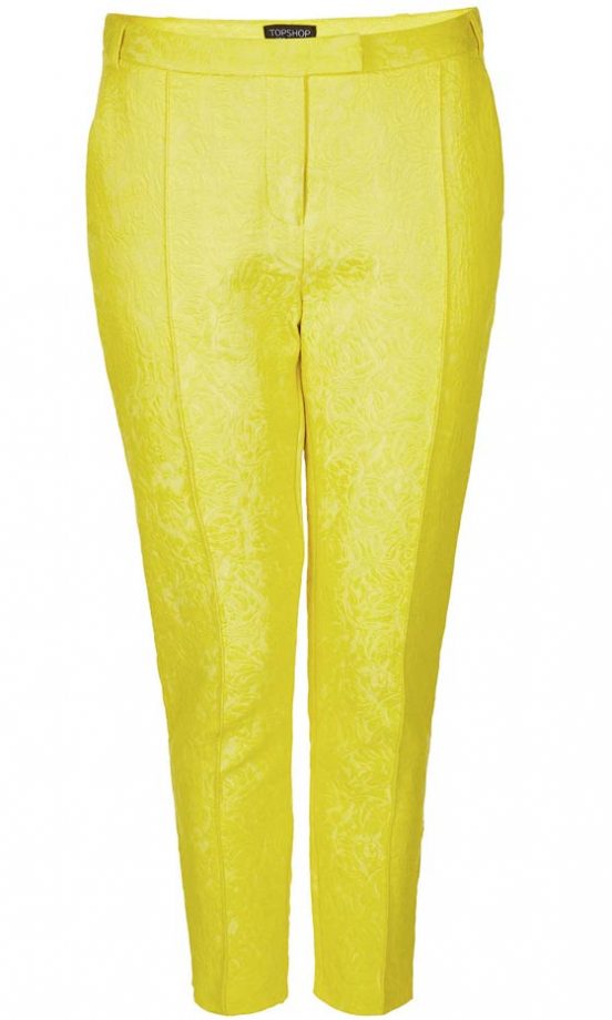 Topshop Yellow Jacquard Trousers, £40