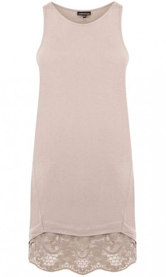 Warehouse Lace Hem Dress, £28
