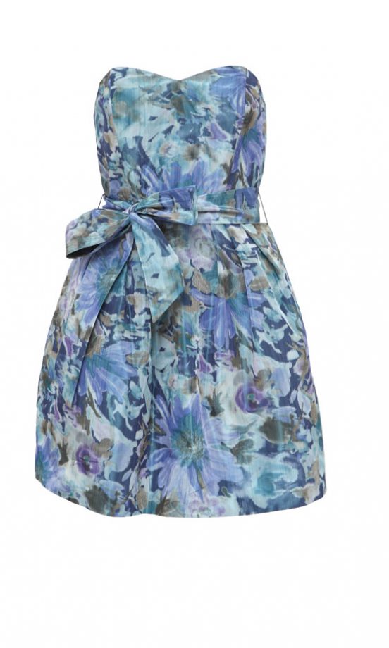 ASOS Blue Bow Waist Prom Dress