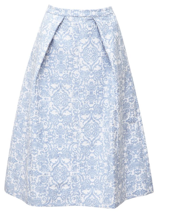 ASOS Blue Brocade Midi Skirt, £40