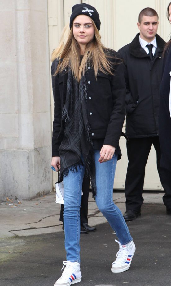 Cara Delevingne At The Chanel AW13 Show At Paris Fashion Week, 2013