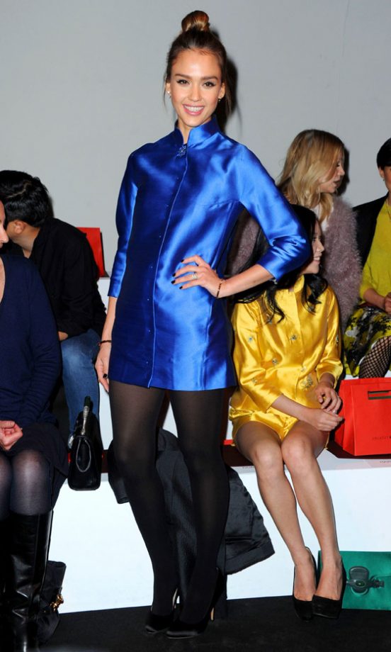 Jessica Alba At The Shiatzy Chen AW13 Show At Paris Fashion Week, 2013
