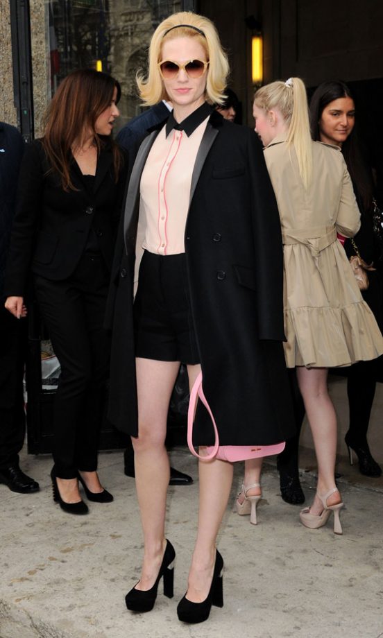 January Jones At The Miu Miu AW13 Show At Paris Fashion Week, 2013