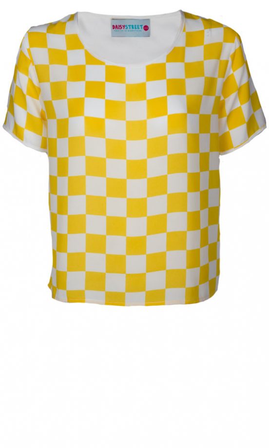 Daisy Street Yellow Checkerboard T-Shirt, £13.99