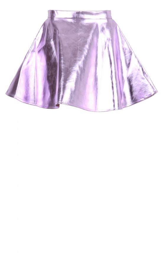 Missguided SS13 Metallic Skater Skirt