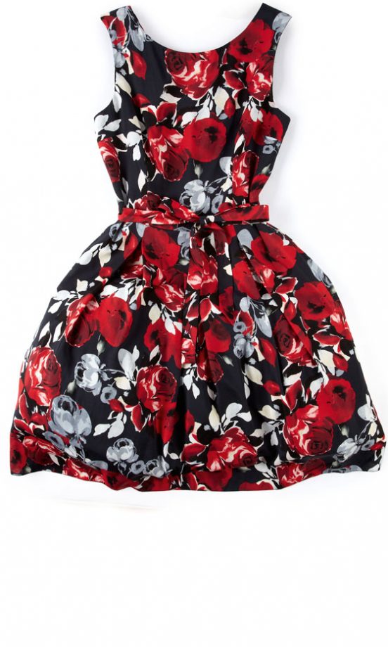 F&F SS13 Red Floral Print Prom Dress