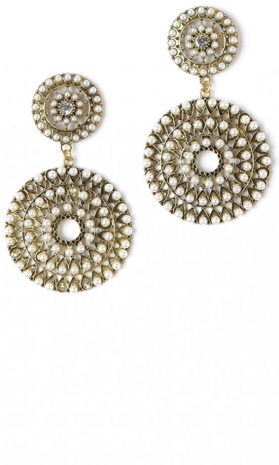 F&F SS13 Gold Disc Earrings