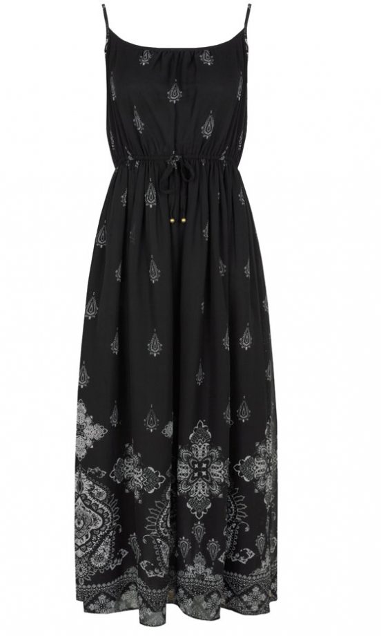 F&F SS13 Black Print Maxi Dress