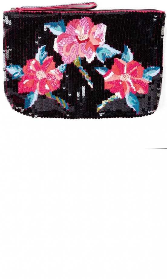 F&F SS13 Sequin Floral Clutch Bag