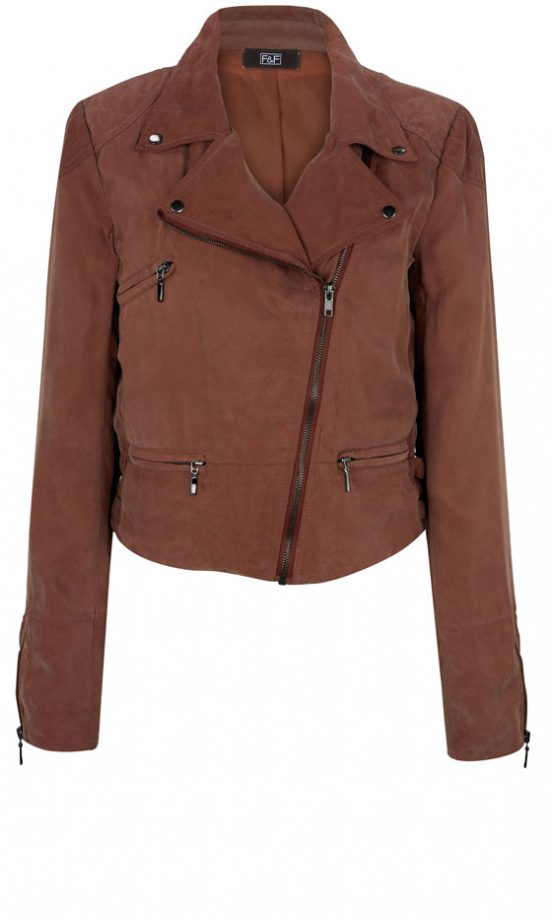 F&F SS13 Brown Biker Jacket