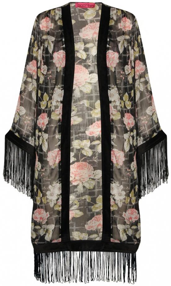 Boohoo Dark Floral Kimono