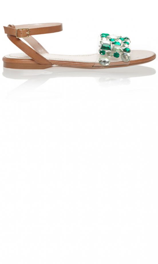 KG At Kurt Geiger SS13 Green Jewelled Noble Sandals