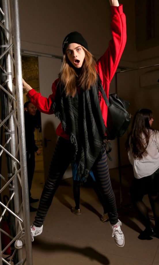 Cara Delevingne At The Yves Saint Laurent AW13 Show At Paris Fashion Week, 2013