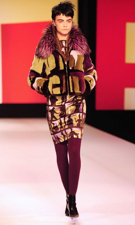 Cara Delevingne At The John Paul Gaultier AW13 Show At Paris Fashion Week, 2013