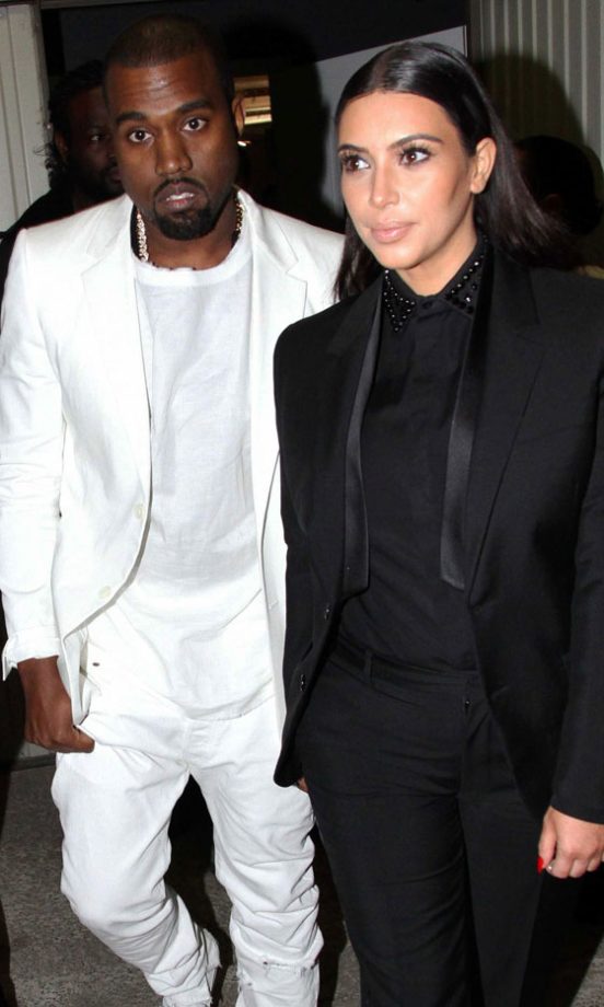 Kanye West And Kim Kardashian At The Givenchy AW13 Show At Paris Fashion Week, 2013