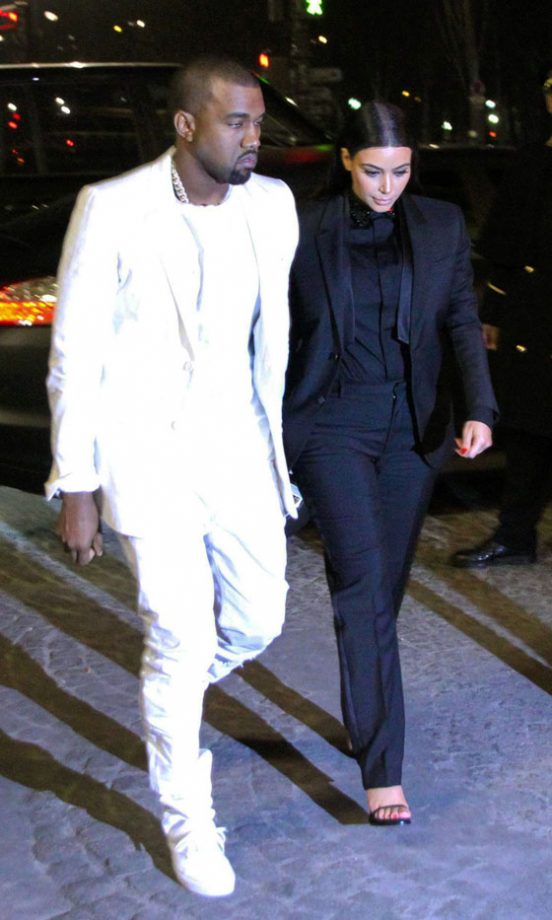 Kim Kardashian And Kanye West At The Givenchy AW13 Show At Paris Fashion Week, 2013