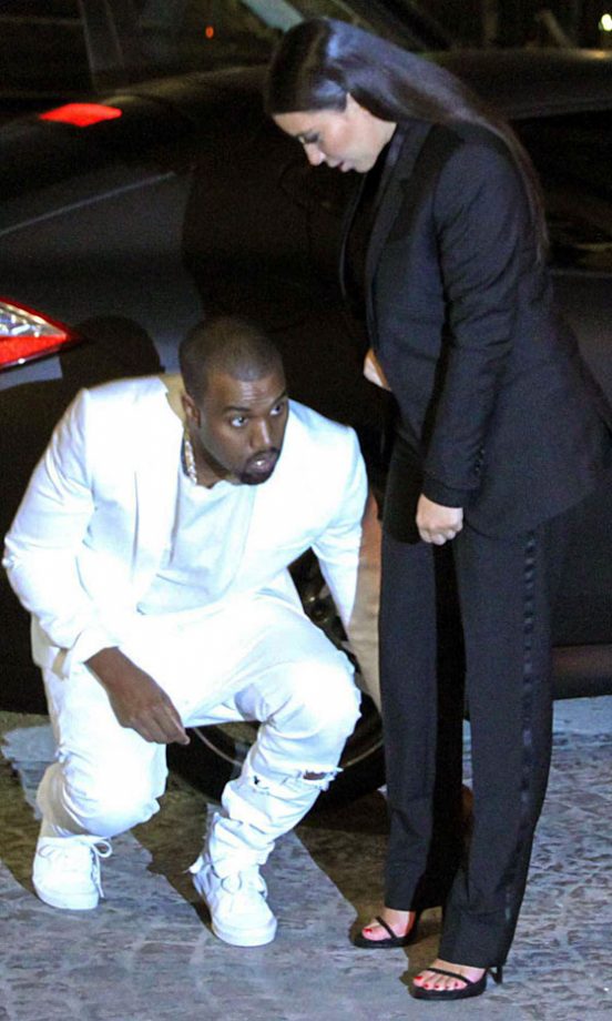 Kim Kardashian And Kanye West At The Givenchy AW13 Show At Paris Fashion Week, 2013