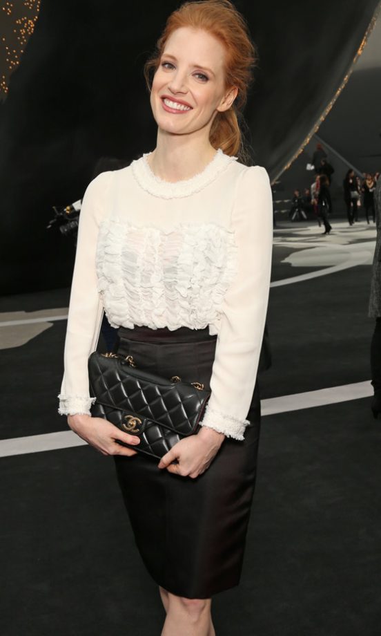 Jessica Chastain At The Chanel AW13 Show At Paris Fashion Week, 2013