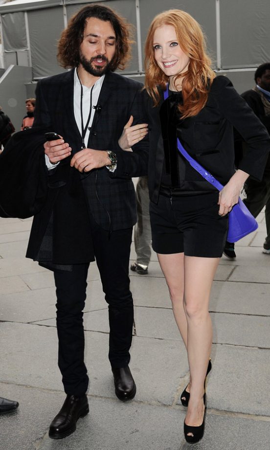 Jessica Chastain At The Louis Vuitton AW13 Show At Paris Fashion Week, 2013