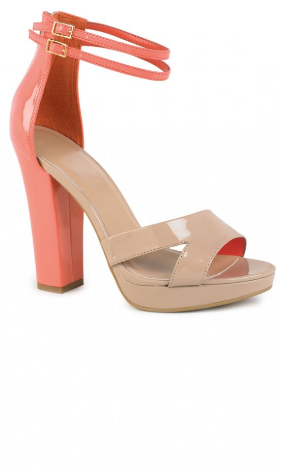 F&F At Tesco Nude And Coral Heels