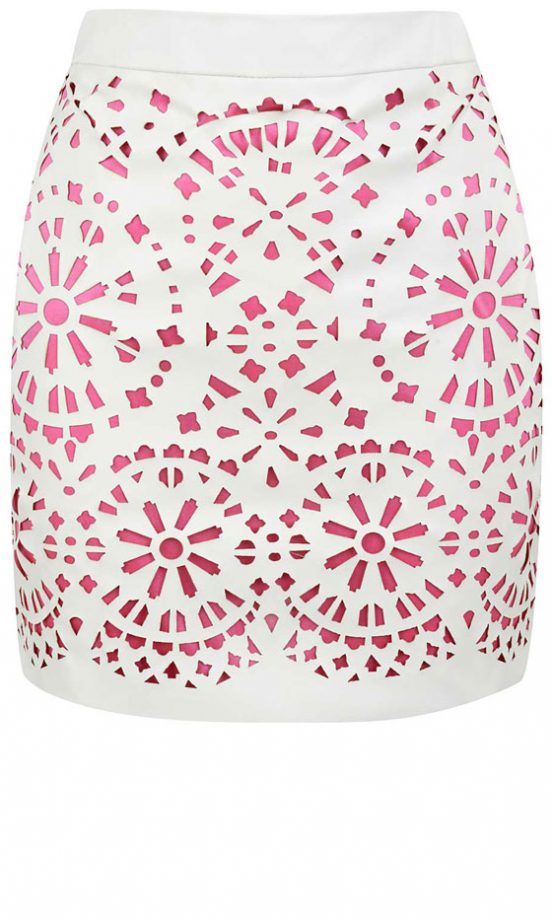 Ted Baker Pink Laser Cut Skirt