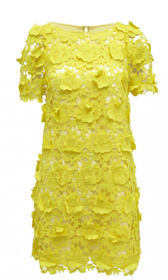 ASOS Yellow 3D Lace Shift Dress, £120