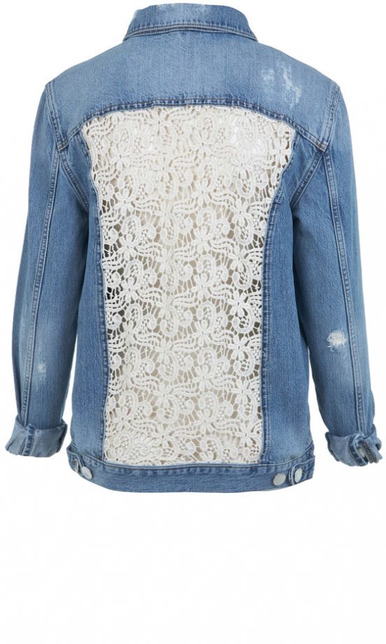 Miss Selfridge Denim And Lace Jacket, £49 (Back)