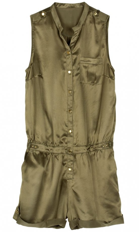 H&M High Summer Khaki Silk Playsuit, £24.99