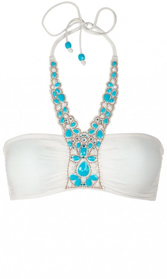 H&M High Summer Embellished Bikini Top, £14.99