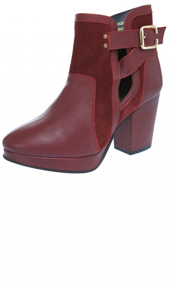Miss Selfridge Burgandy Leather Boots, £65