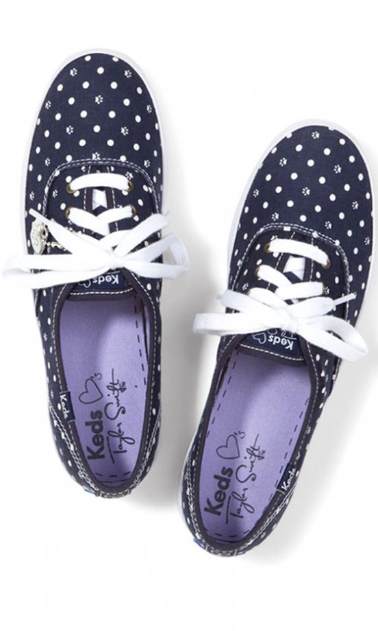 Taylor Swift For Keds Champion Navy Paw Dot Pumps, £45