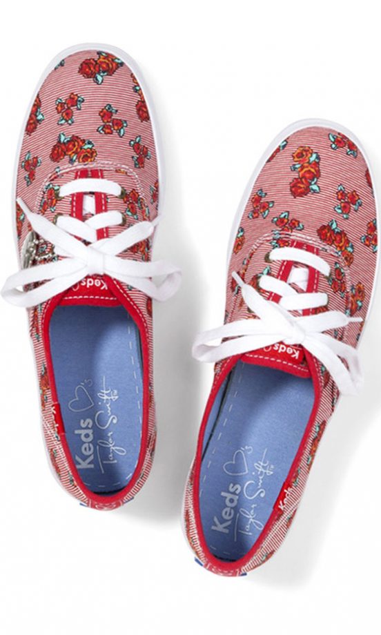 Taylor Swift For Keds Champion Red Rose Stripe Pumps, £45
