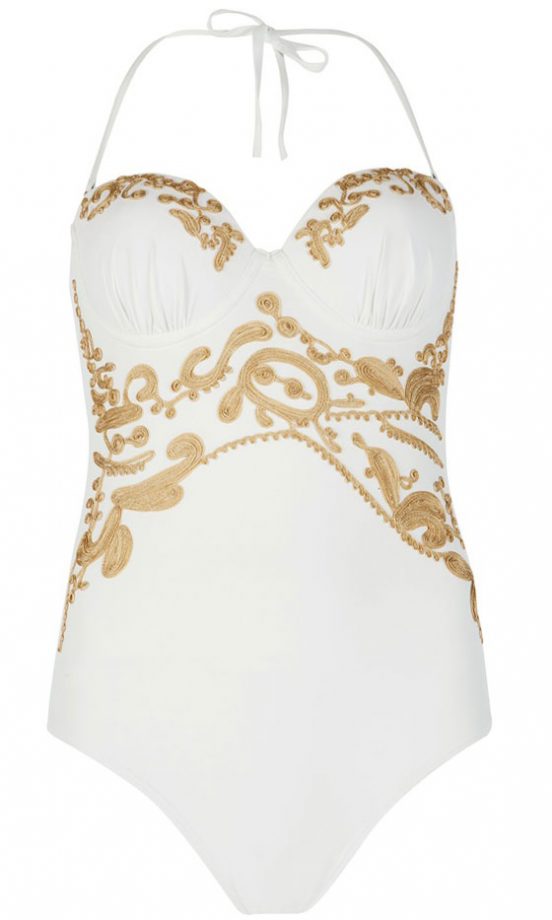 Ted Baker White And Gold Swimsuit, £99