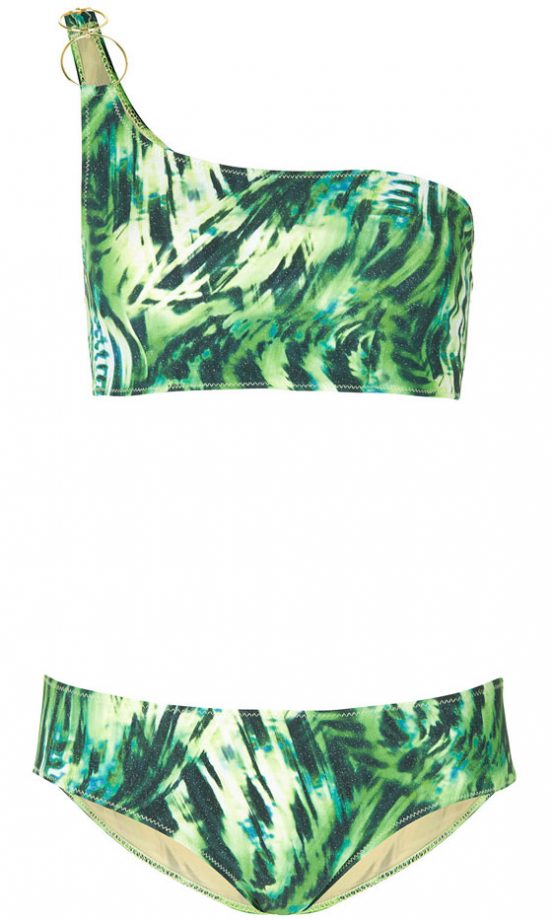 Topshop Grass Print Bandeau Bikini, £59