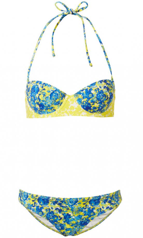 Topshop Blue Porcelain Floral Bikini, £30