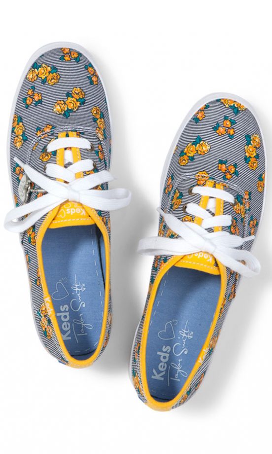 Taylor Swift For Keds Champion Yellow Rose Stripe Pumps, £45