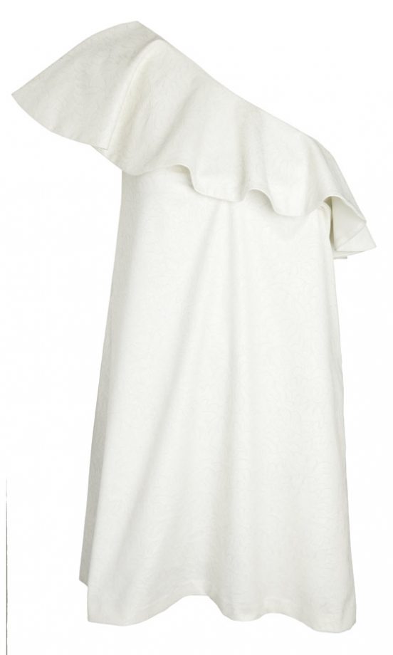 Asos Spring 2013 White Ruffle One Shoulder Dress