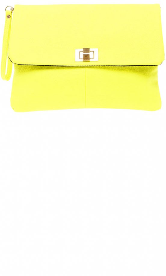 Boohoo Yellow Clutch Bag