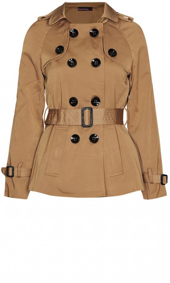 Boohoo Camel Trench, £25