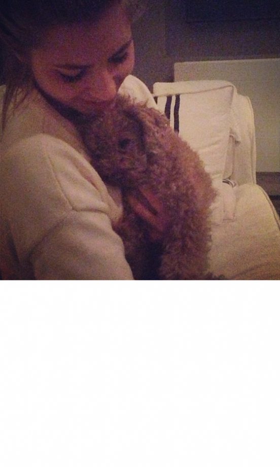Mollie King Snuggles Up To Her Cute Dog