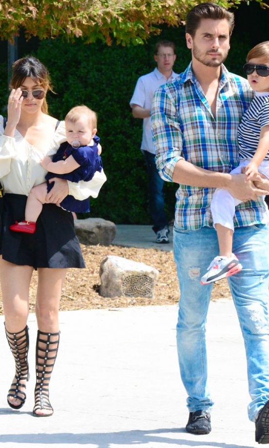 Kourtney Kardashian And Scott Disick Out With Their Family In LA, 2013
