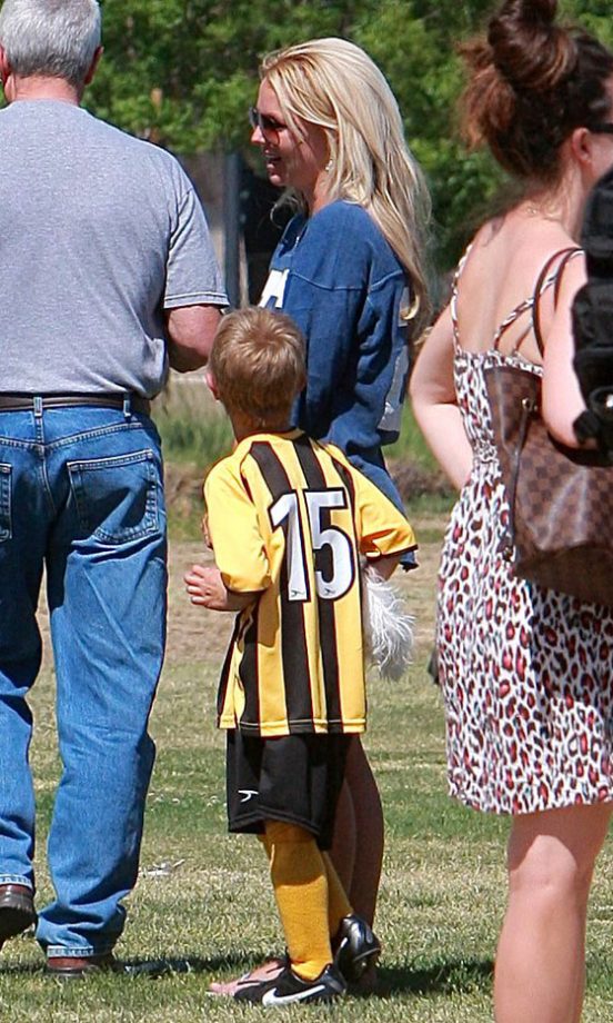 Britney Spears Watching Her Sons Play Football, 2013