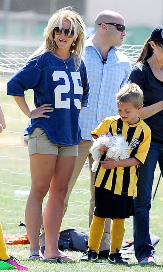 Britney Spears Watching Her Sons Play Football, 2013