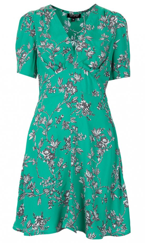 Topshop Emerald Print Tea Dress, £46