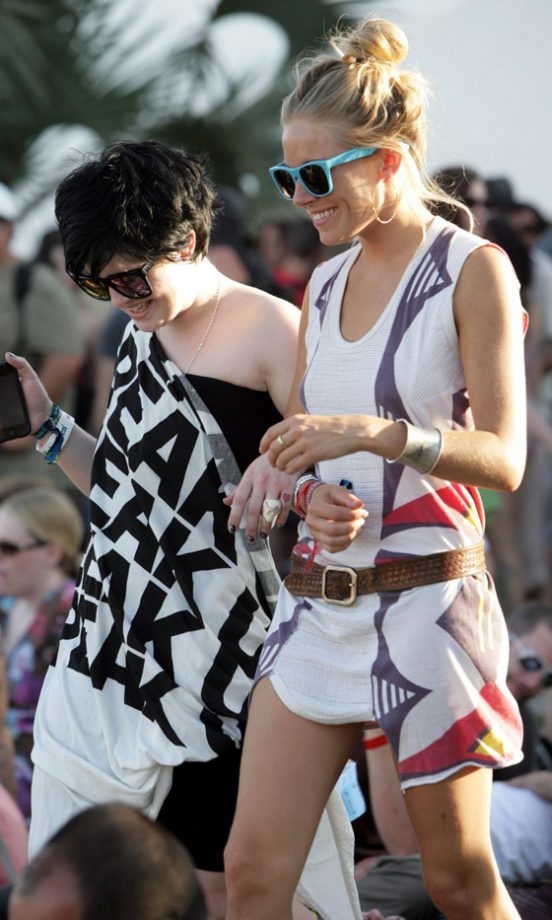 Kelly Osbourne And Sienna Miller At Coachella Festival, 2008