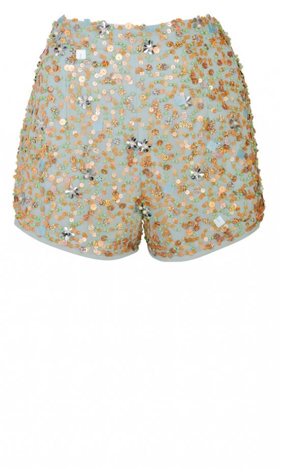 Miss Selfridge Blue Embellished Shorts